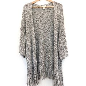 LOFT Open Front Fringe Cardigan
